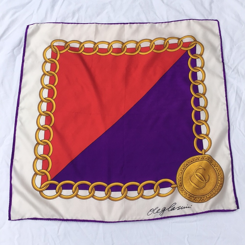 Vintage Oleg Cassini Silk Scarf